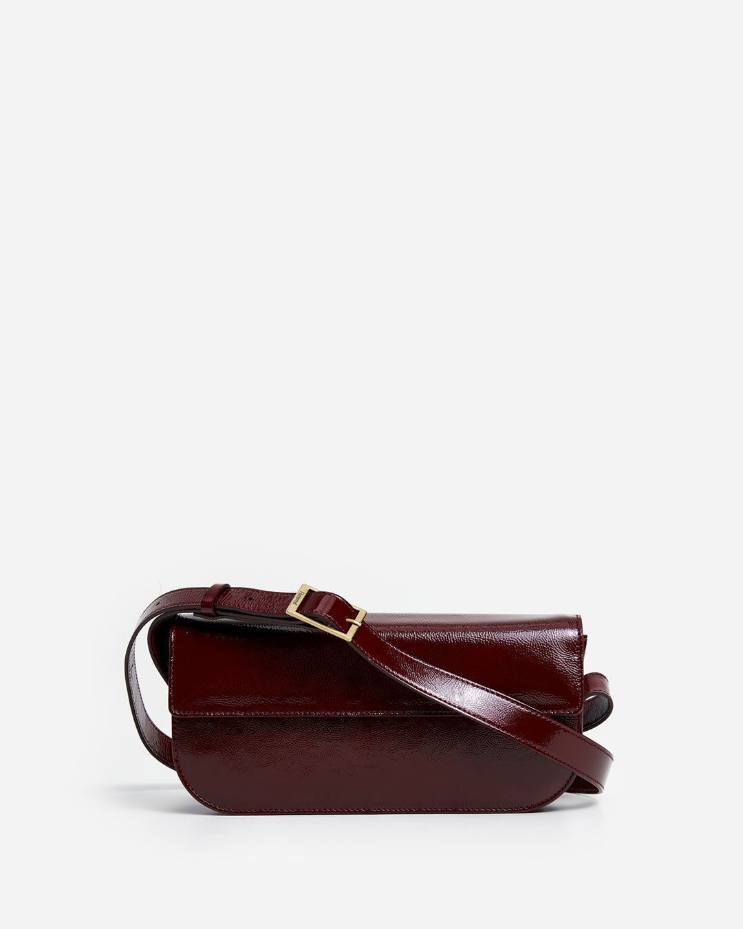 Lillie Shoulder Bag Leather Patent Brick Red