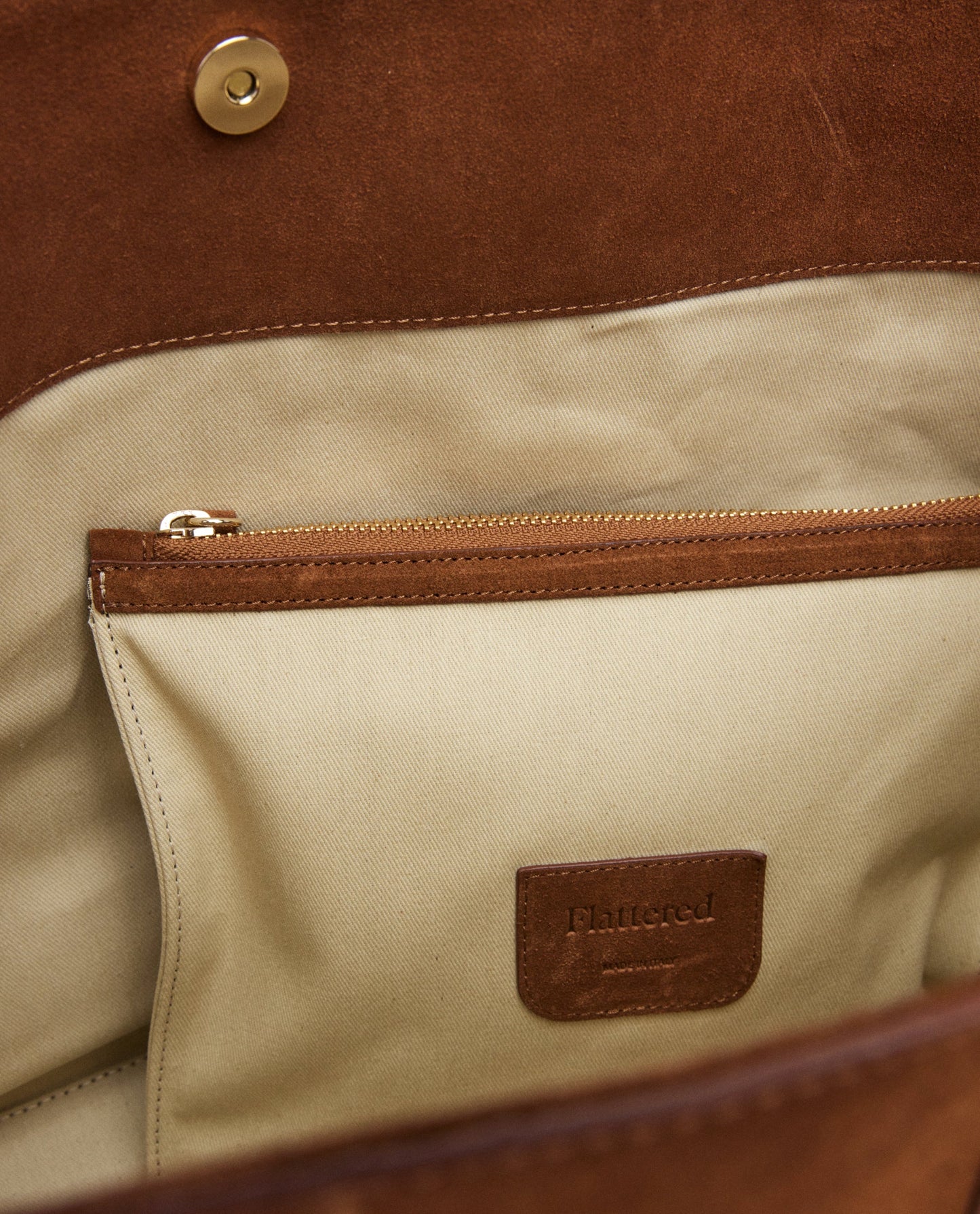 Lesley Tote Bag Suede Bourbon