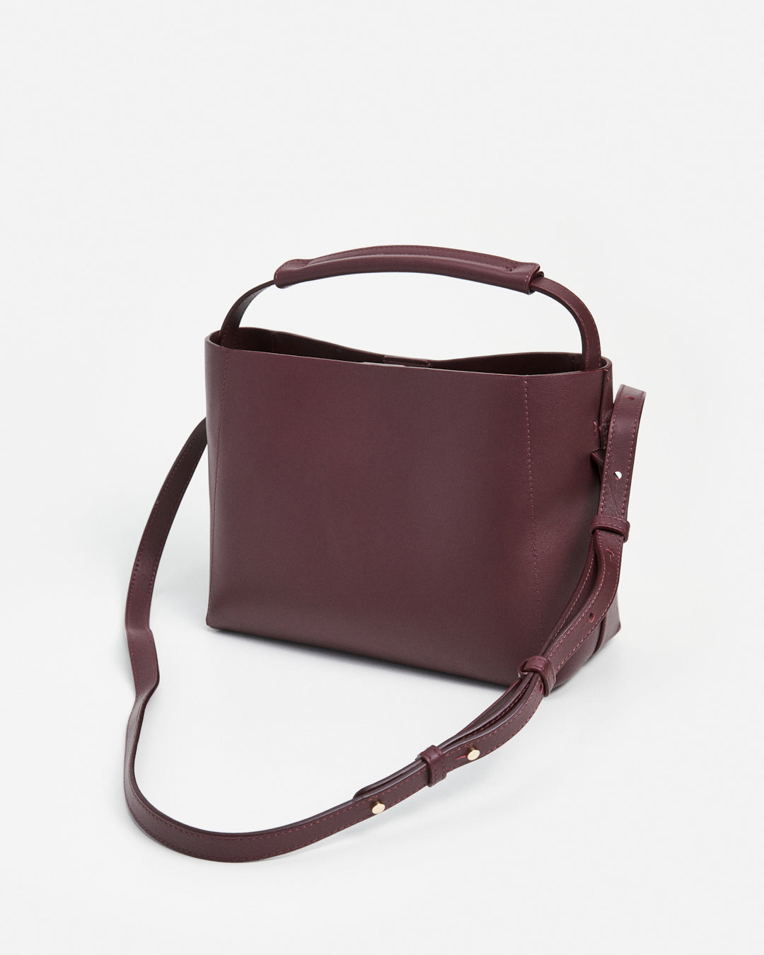 Hedda Midi Handbag Leather Burgundy
