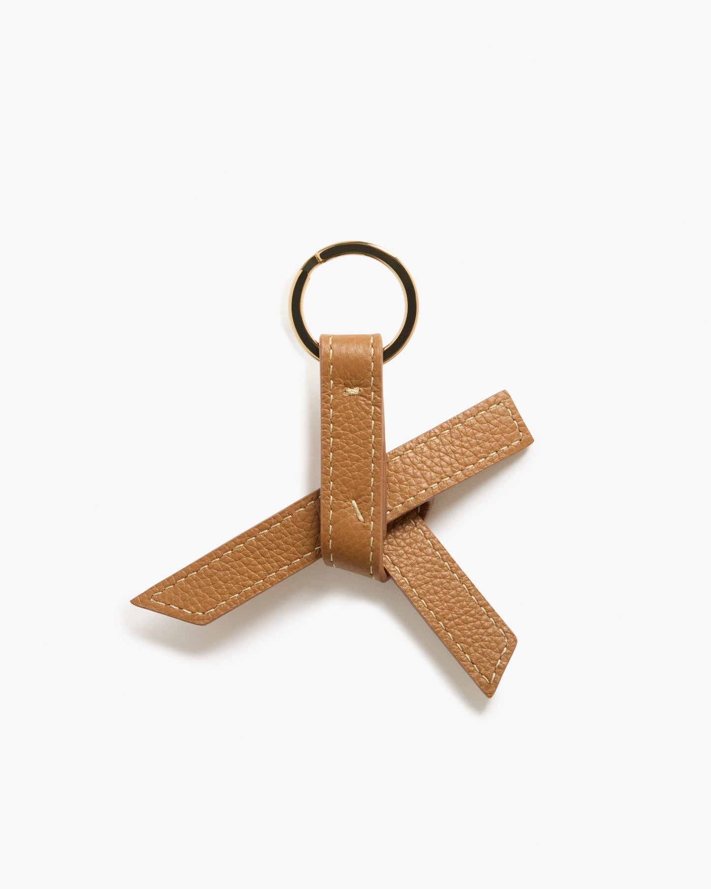 Alessa Keyring Grained Leather Cognac