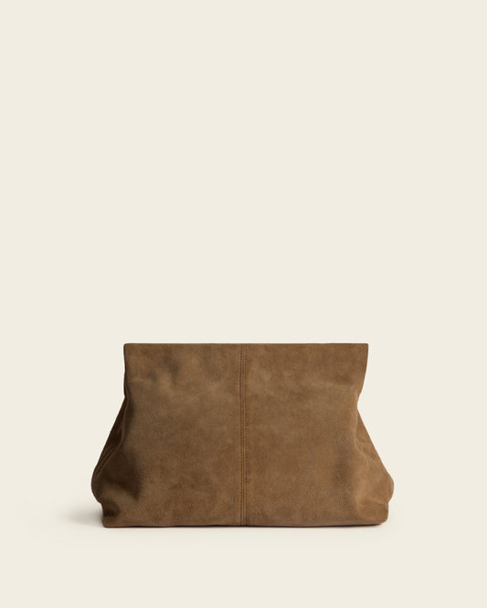 Clay Clutch Suede Wet Sand
