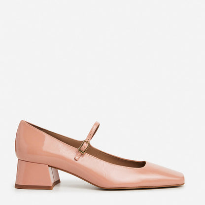 Evan Wrinkled patent Blush Pink