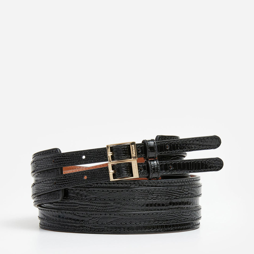 Emily Belt Lizzard Leather Black