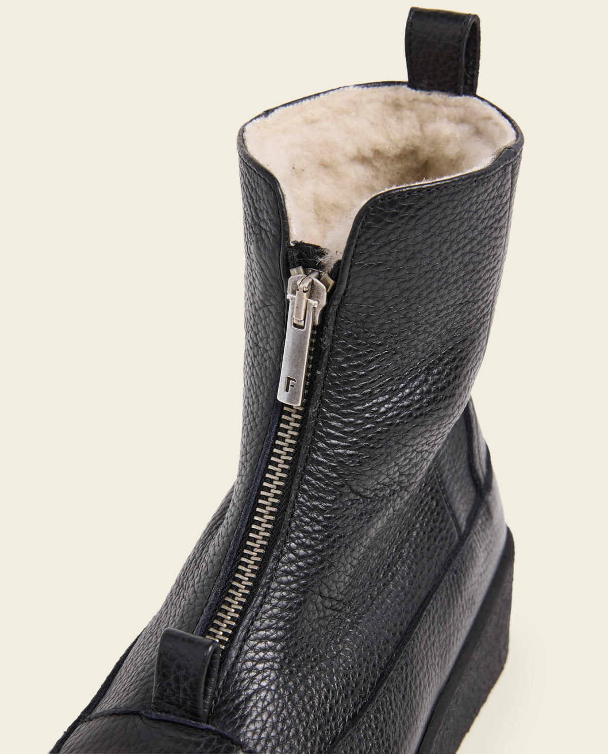 Amelia Grained Leather Black