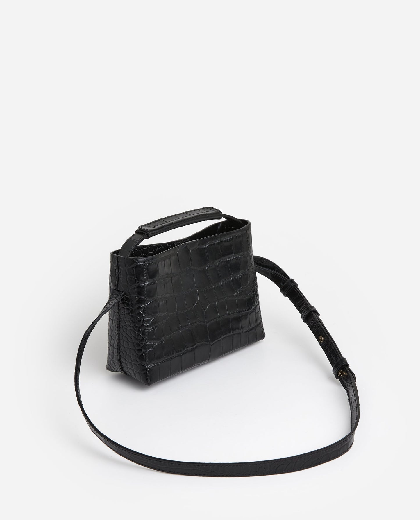 Hedda Mini Handbag Leather Black Croco