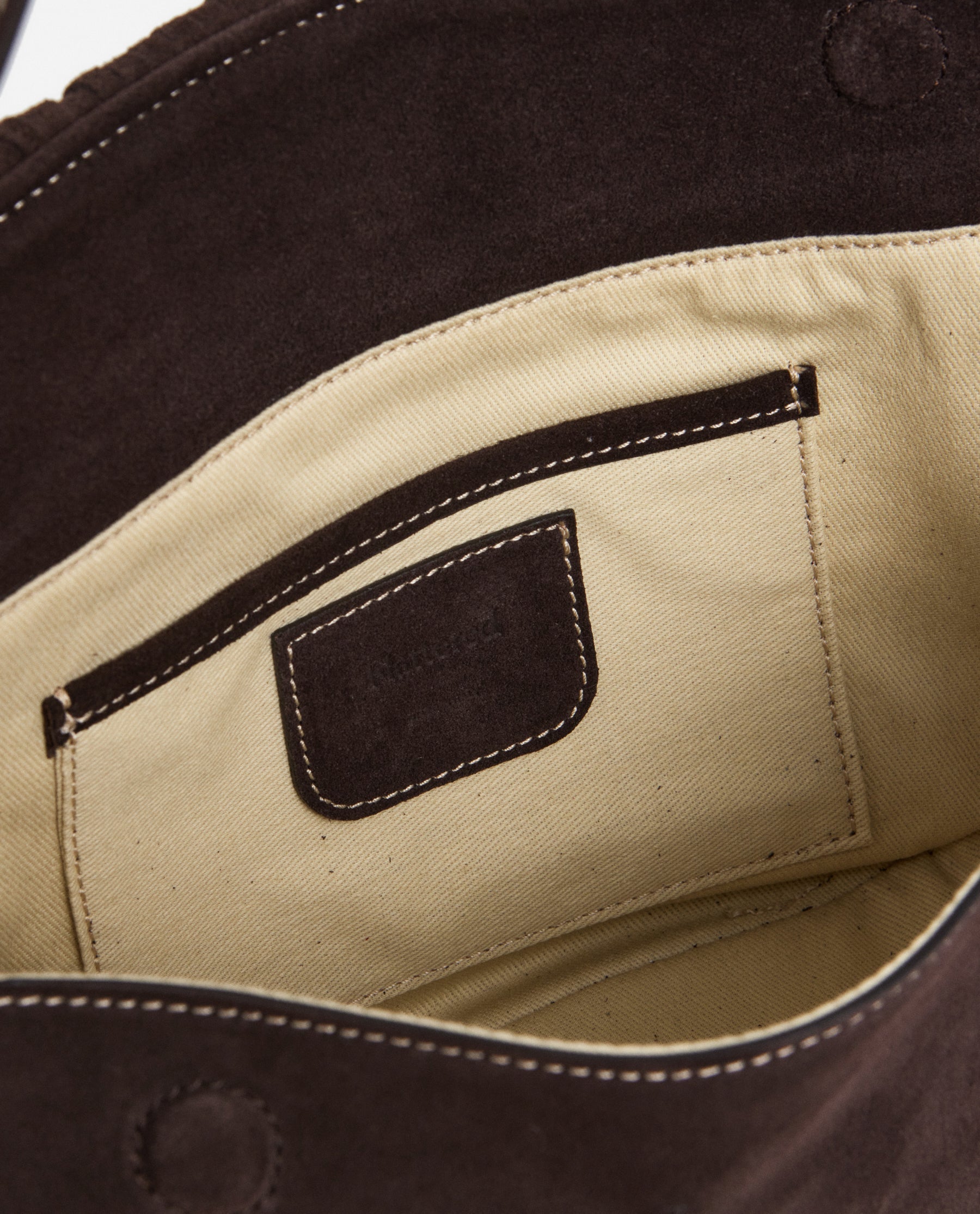 Ivy Cross Shoulder Bag Suede Chocolate