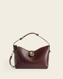 Gaia Handbag Leather Burgundy
