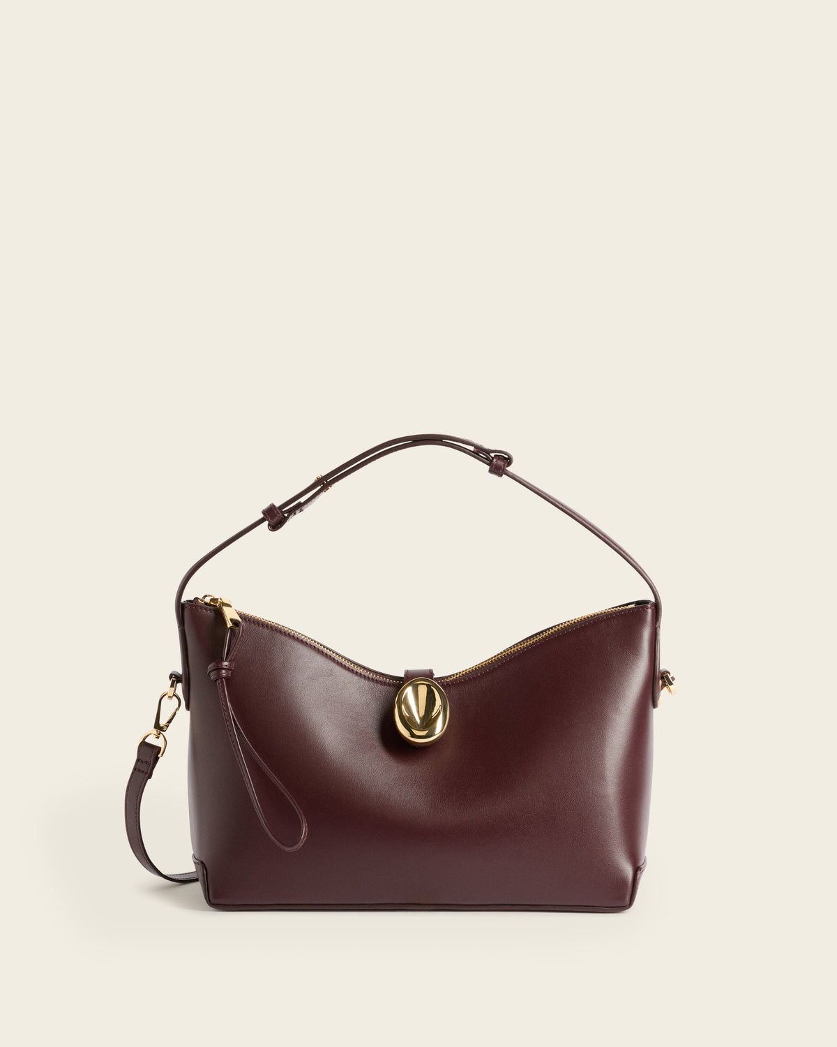 Gaia Handbag Leather Burgundy