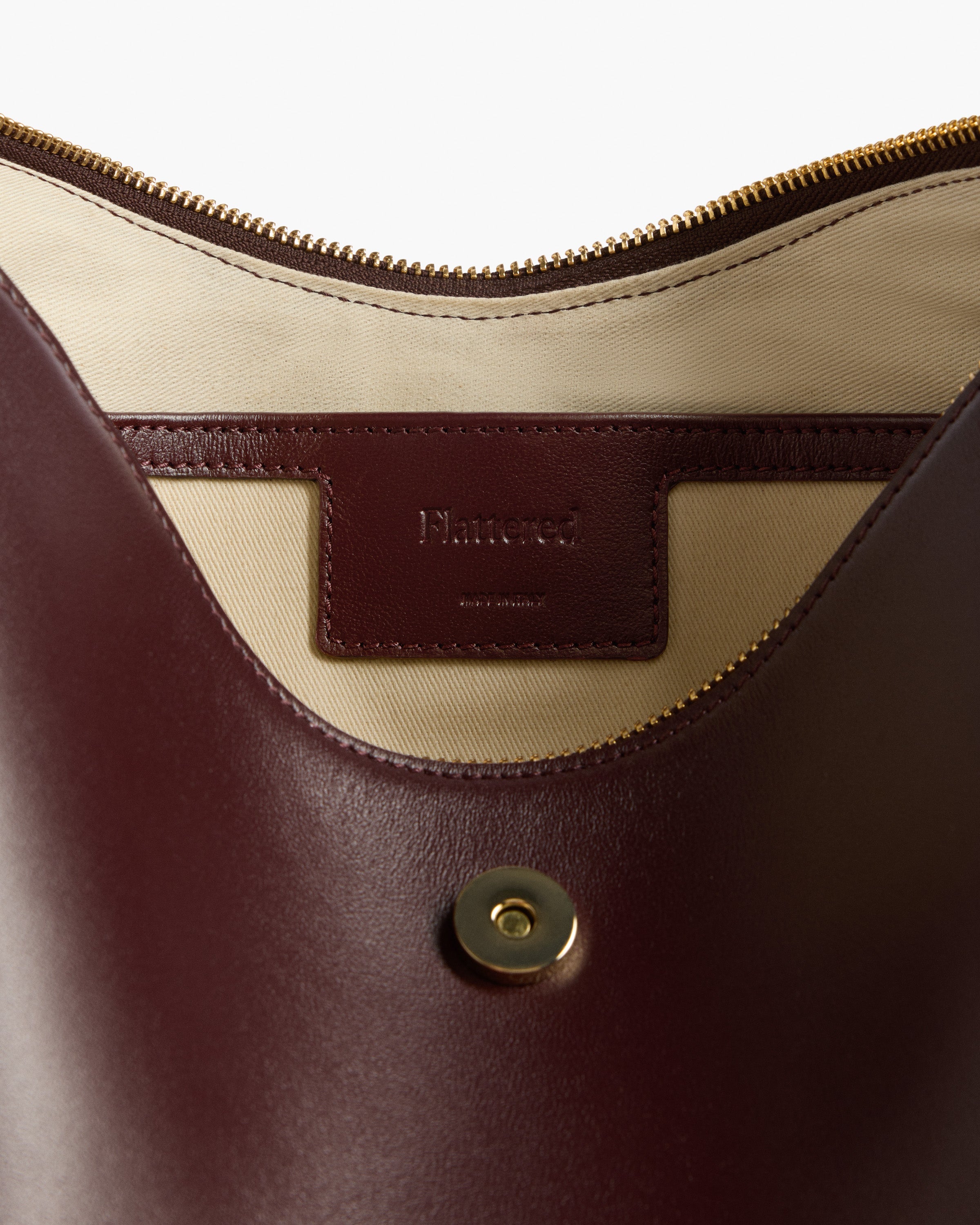Gaia Ornament Handbag Leather Burgundy