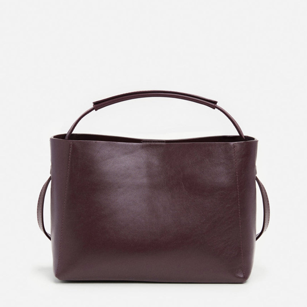 Hedda Midi Handbag Leather Burgundy