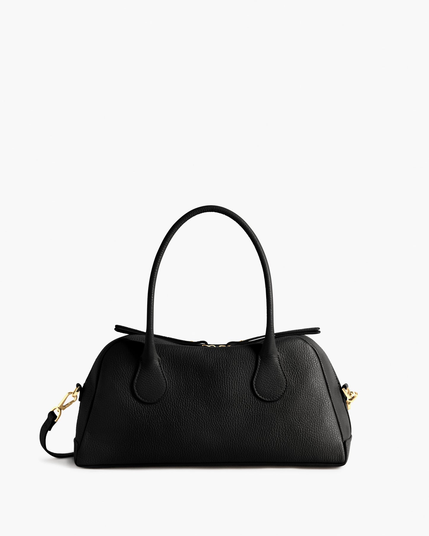 Leia Shoulder Bag Grained Leather Black