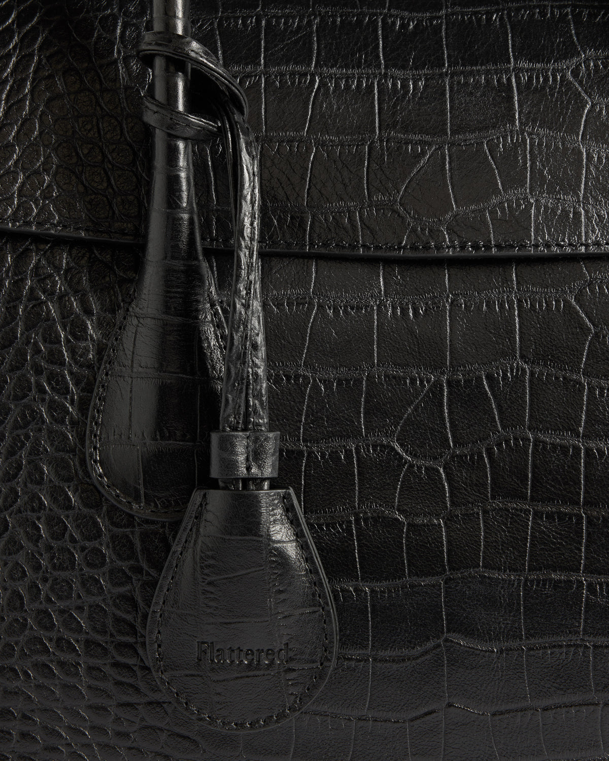 Lydia Tote Bag Leather Black Croco