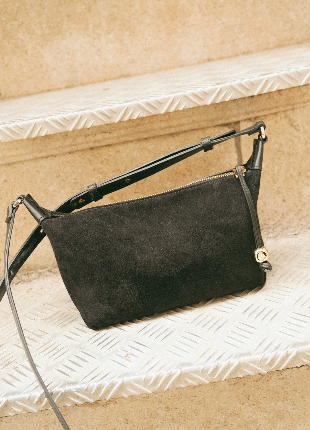 Ru Crossbody Bag Suede Black