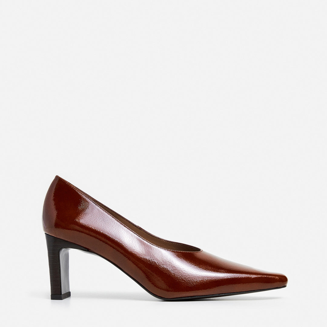 Tove Leather Patent Brick Red